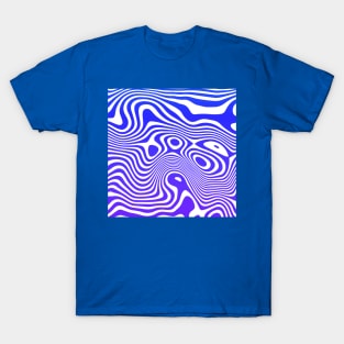 Navy Blue Abstract Strips Art T-Shirt